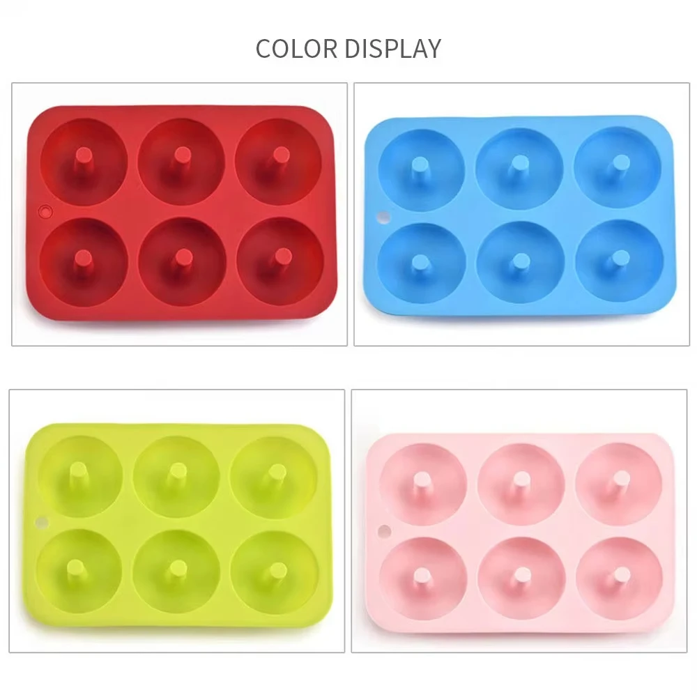 6 Holes Silicone Donut Mold Bagel Pan Non Stick Baking Heat Resistance Mini Cupcake Mould Doughnut Maker Pan Baking Tool image 5