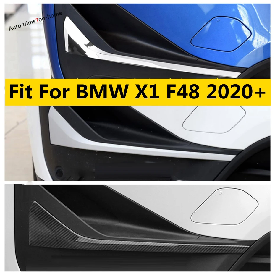 

ABS Front Bumper Fog Light Lamp Eyelid Eyebrow Decoration Strips Cover Trim For BMW X1 F48 2020 2021 Car Accessories