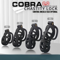 COBRA Chastity Lock Resin Curved Penis Rings for Men Sexual Device SM Training Cuckold Fetish Male Bondage Sex Toy for Couple