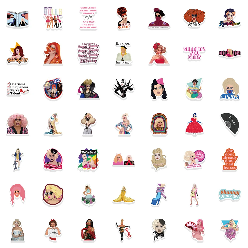 10/30/50PCS Rupaul\'s Drag Queen Show Graffiti Waterproof Stickers Creative Decals Refrigerator Skateboard Helmet GuitarWholesale