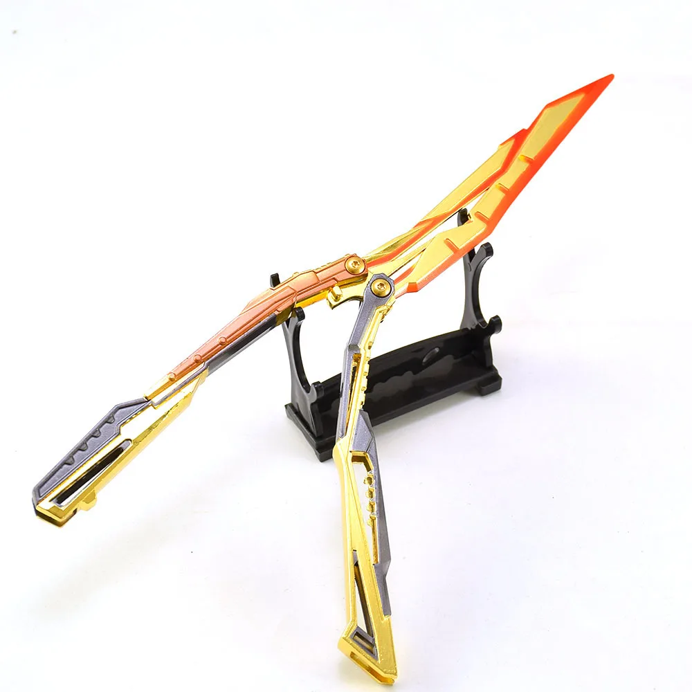 24 cm/9.45in Crossover Game Perifere Fonkelende Vlinder Metalen Model Katana Training Props Cosplay Speelgoed Ornament Ambachten Geschenken