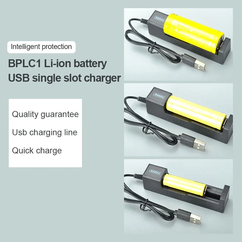Chargeur universel de batterie au Lithium, 1 emplacement, adaptateur de Charge rapide pour Batteries rechargeables Li-ion 18650 26650 14500