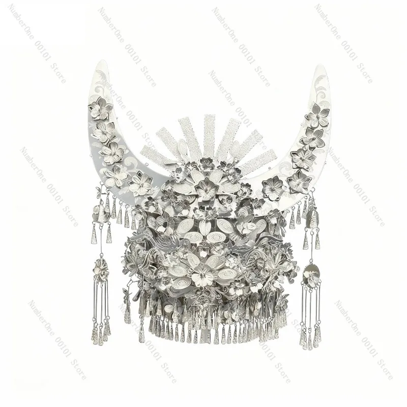 Miao Crown Ornament Metal Puzzle 3D Stress Relief Gift for Girlfriend Assembly Model