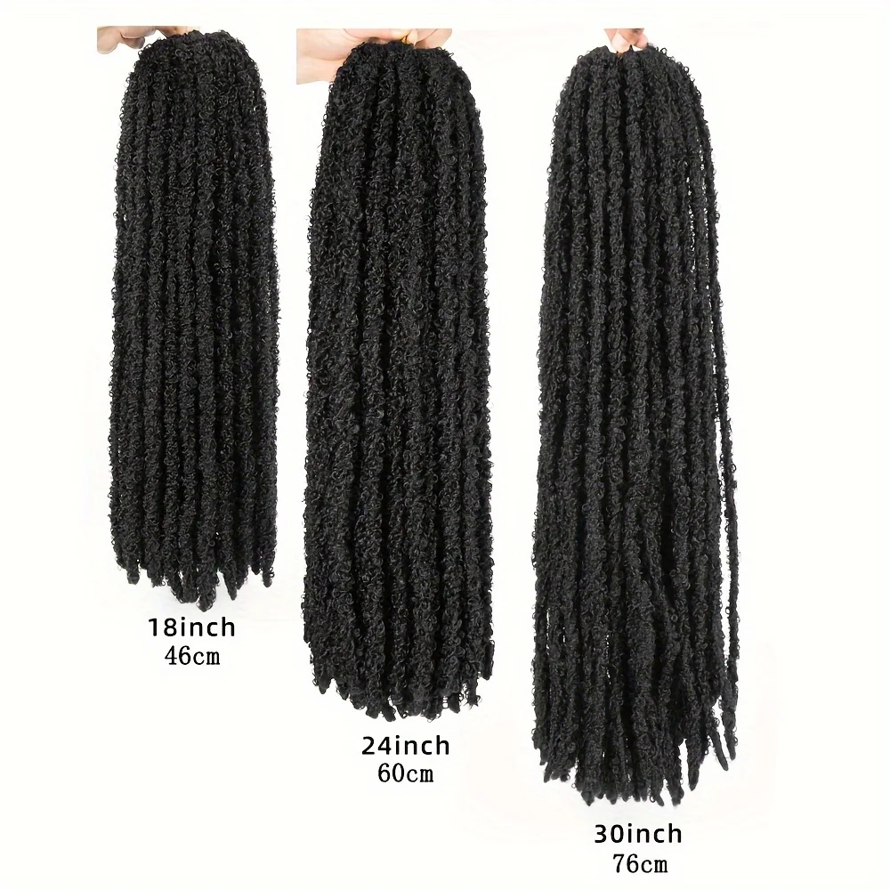 7packs Handmade 30Inches Butterfly Locs Crochet Hair - 10Strands Synthetic Hair Extensions, Dreadlocks Faux Locks Crochet Braid