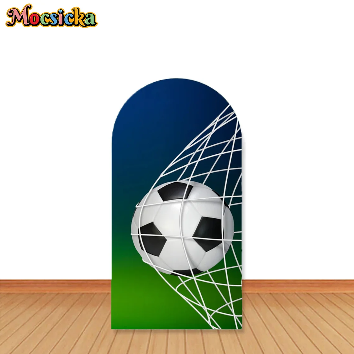 أغطية خلفية قوس Mocsicka باللون الأخضر لملعب كرة القدم وحفلات أعياد الميلاد وخلفية للأولاد والأطفال وحفلات استقبال المولود الجديد والحفلات الرياضية