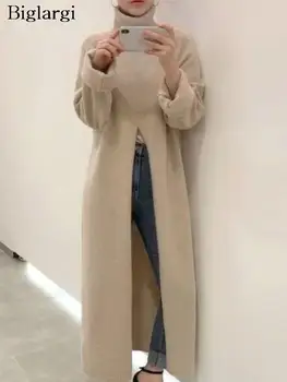 女性用ニットタートルネックセーター,ルーズフィット,カジュアル,韓国スタイル,秋,2023