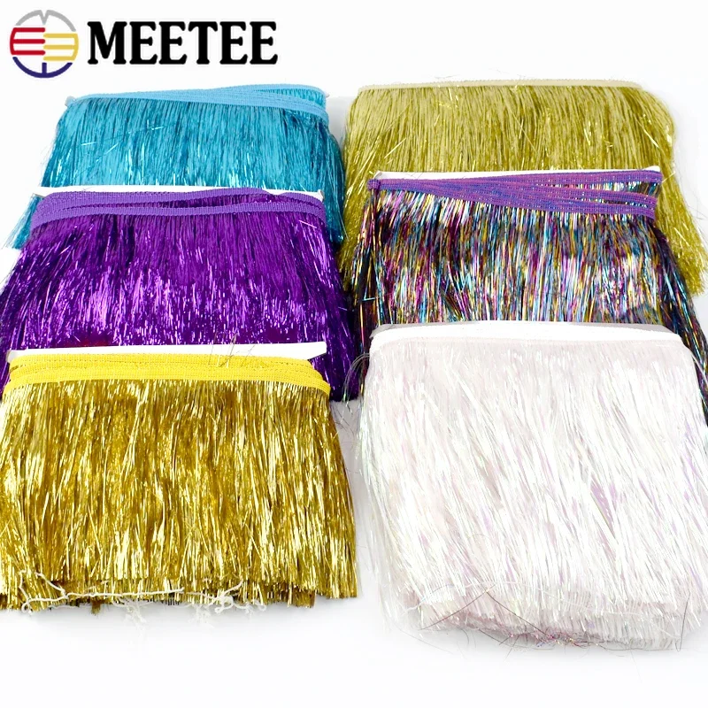 5/10Meters 10/15/20cm Rainbow Sequins Tassel Fringe Ribbon for Latin Dance Clothes Stage Dress Curtain Lace DIY Accessories