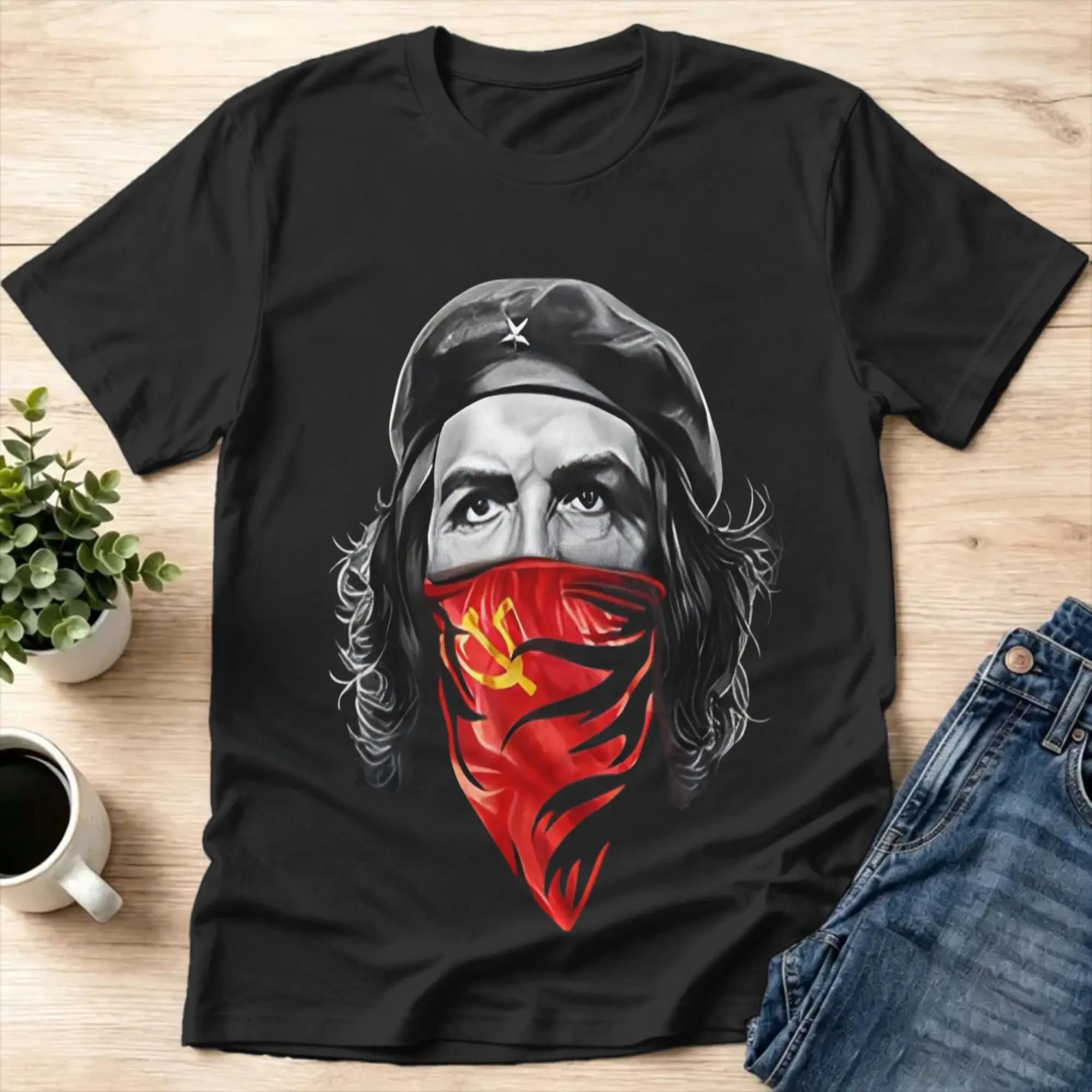 Vintage Che Guevara Print T-Shirts for Men Crew Neck Pure Cotton T Shirts  Short Sleeve Tees Birthday Gift Tops