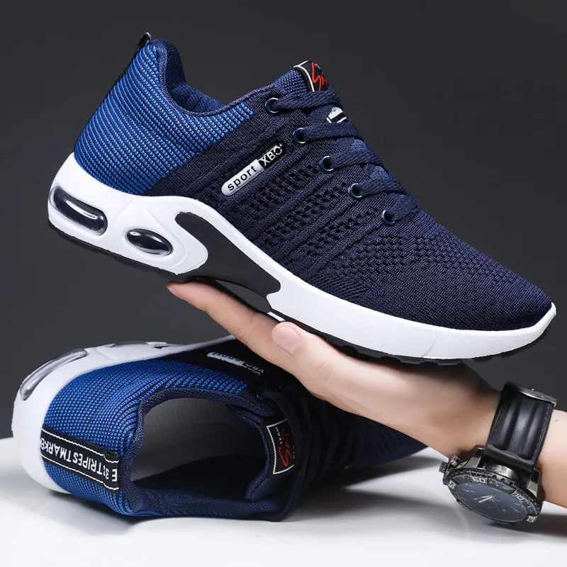 

Men's Sports Sneakers Lace Up Breathable Knit Comfortable Lightweight Walking Shoes Cushioned Sole Daily Shoes