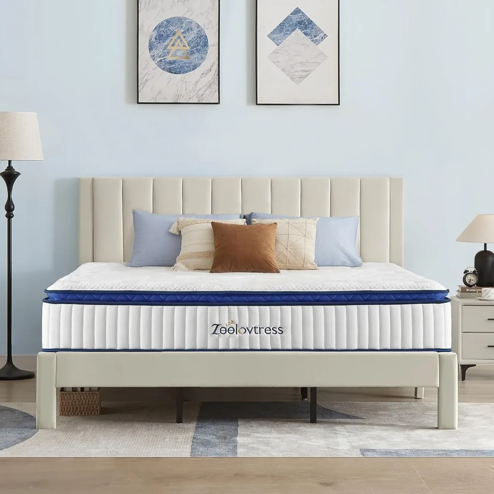 Bedroom Furniture 12 Inch Hybrid With Gel Memory Foam and Pocketed Coils Full Mattress in a Box Mattresses Topper Home