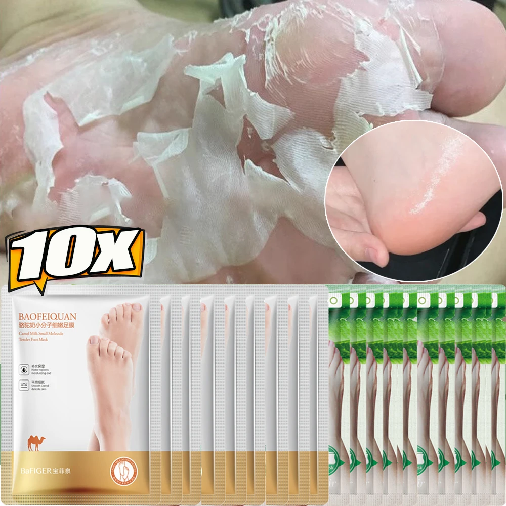 

10packs Exfoliating Feet Mask Exfoliating Foot Peel Mask Socks Pedicure Peeling Dead Skin Remover Feet Mask Peel Moisturizing