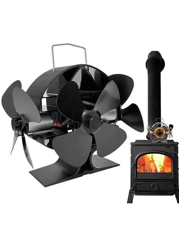 Stove Fan Heat Powered Fireplace Fan Log Wood Burner Aluminum Alloy Eco-Fan Quiet Home Warm Efficient Heat Distribution