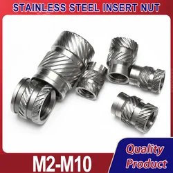 M2.5 M3 M4 M5 M6 M8 M10 304 Stainless Steel Insert Threaded Nut Heat Set Hot Melt Injection Molding Embedment Nut for 3d Printer