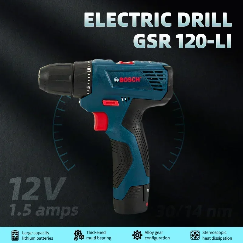 Bosch GSR120-LI Professional Electric Drill Cordless Electric Hand Drill Multi-Functio n Home Screwdriver power tools combo set