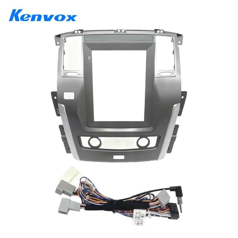 

Kenvox 9,7-дюймовый автомобильный радиоприемник Tesla с вертикальным экраном, лицевая рамка для Nissan Patrol Tule Dash Kit, адаптер жгута проводов панели
