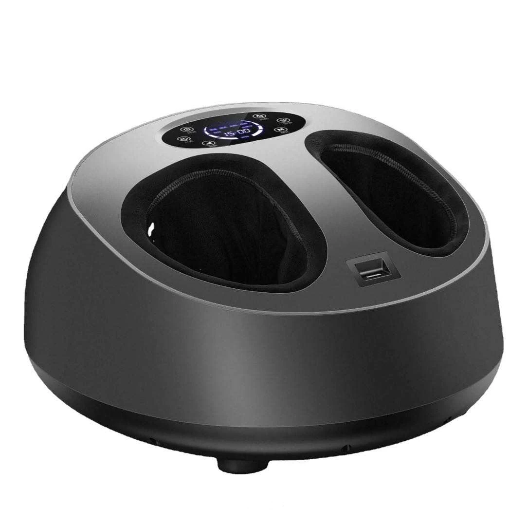 Electric Shiatsu Heating Roller Foot Massager with Airbag Wireless Remote Control 5 Modes for Blood Circulation and Relaxation