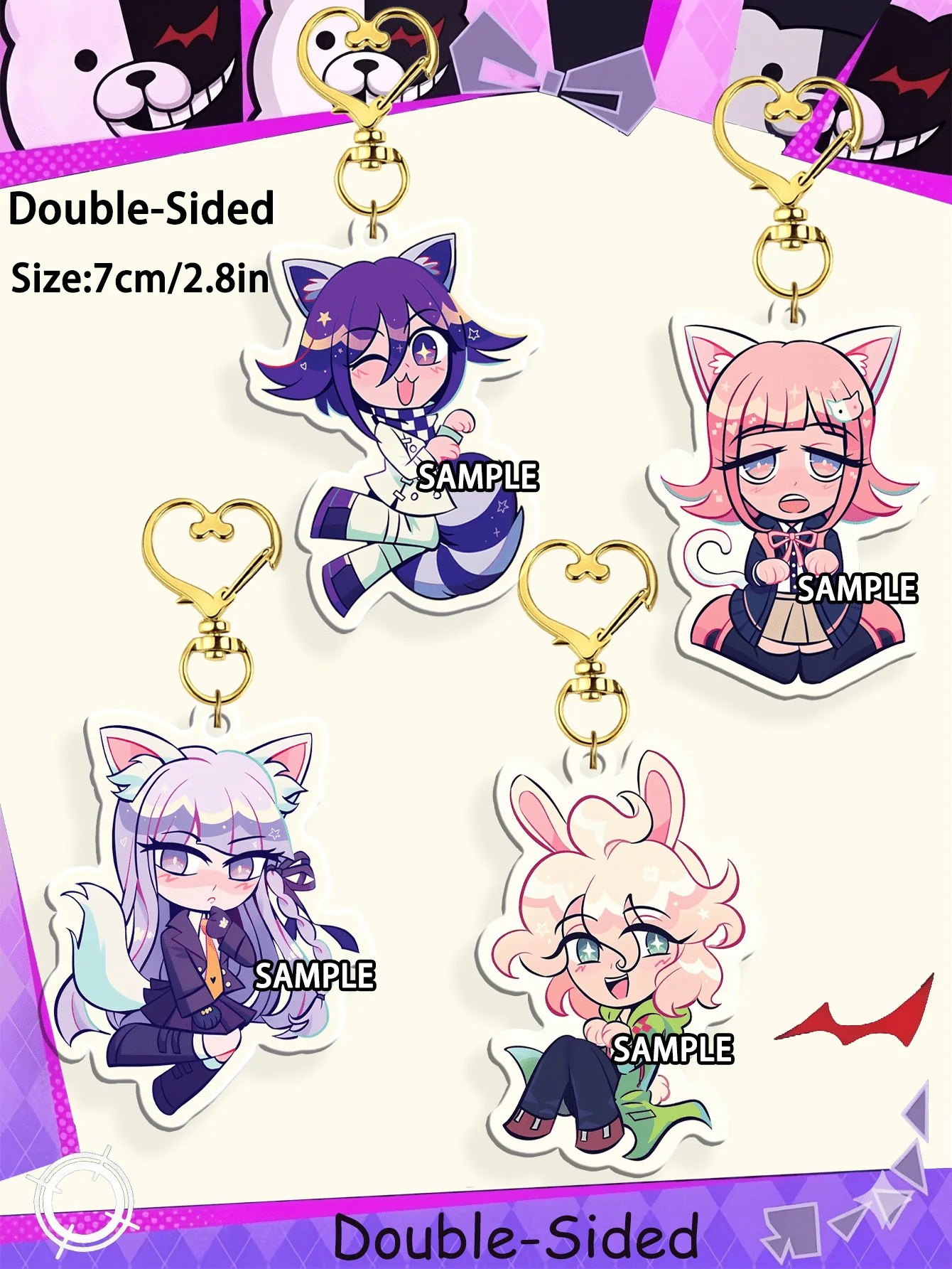 

Брелок Danganronpa, атрибутика для фанатов аниме, Кёко, Нанами, подвески для сумок, украшения для бутылок с водой, подарки на день рождения, сувениры для вечеринок