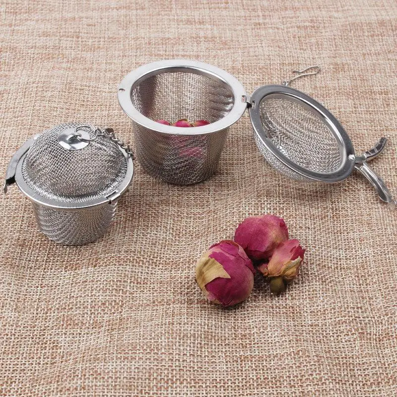 Filter Tea Spice Strainer Seasoning Ball Mesh Herbal Ball Stainless Steel Teakettle Locking Tea