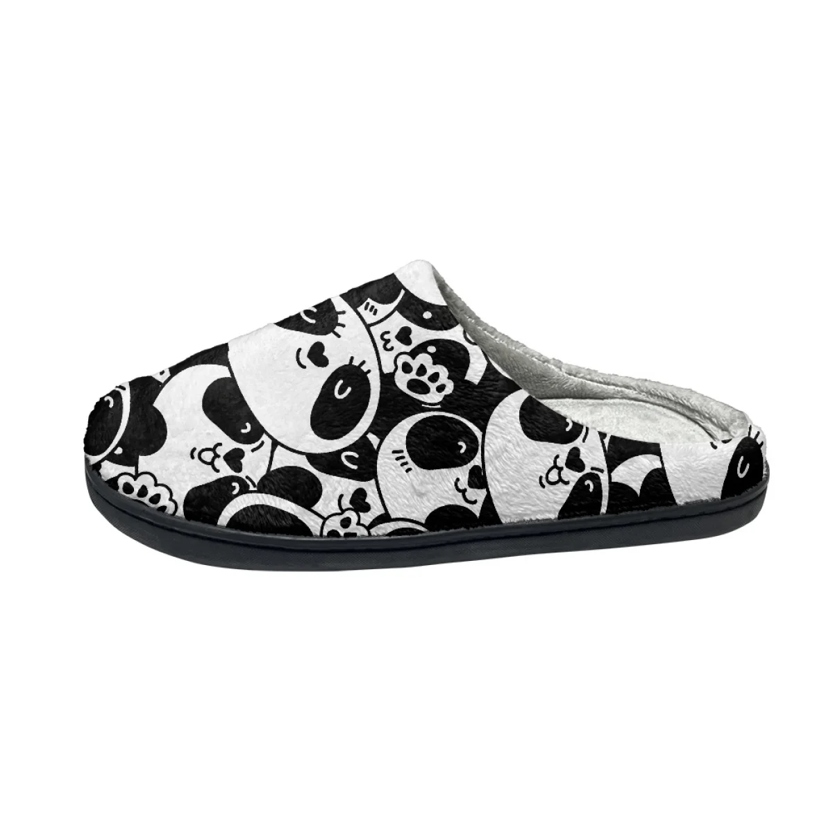 Cute Cartoon Giant Panda Pattern Home Cotton Slippers for Women Men Indoor Floor Flat Shoes Chaussure FemmeBedroom Slides New