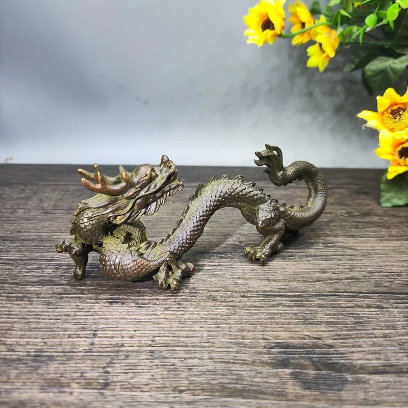 Figurine Home , Zodiac Ornament for Living Room, Flying Dragon Pen Holder Decoration