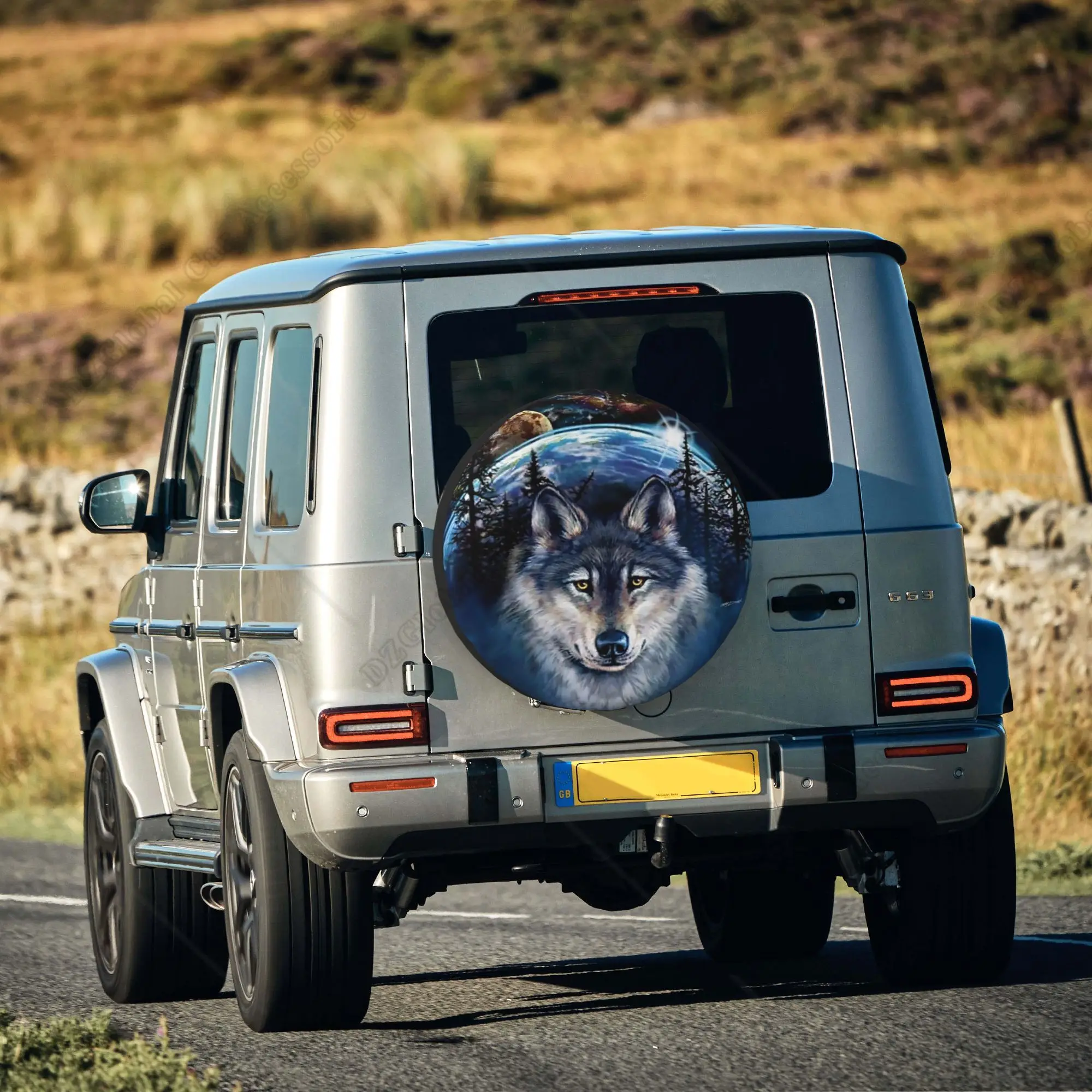 Wolf Spare Tire Cover for Jeep Mitsubishi Pajero Custom Animal Dust-Proof Car Wheel Covers 14 15 16 17 Inch