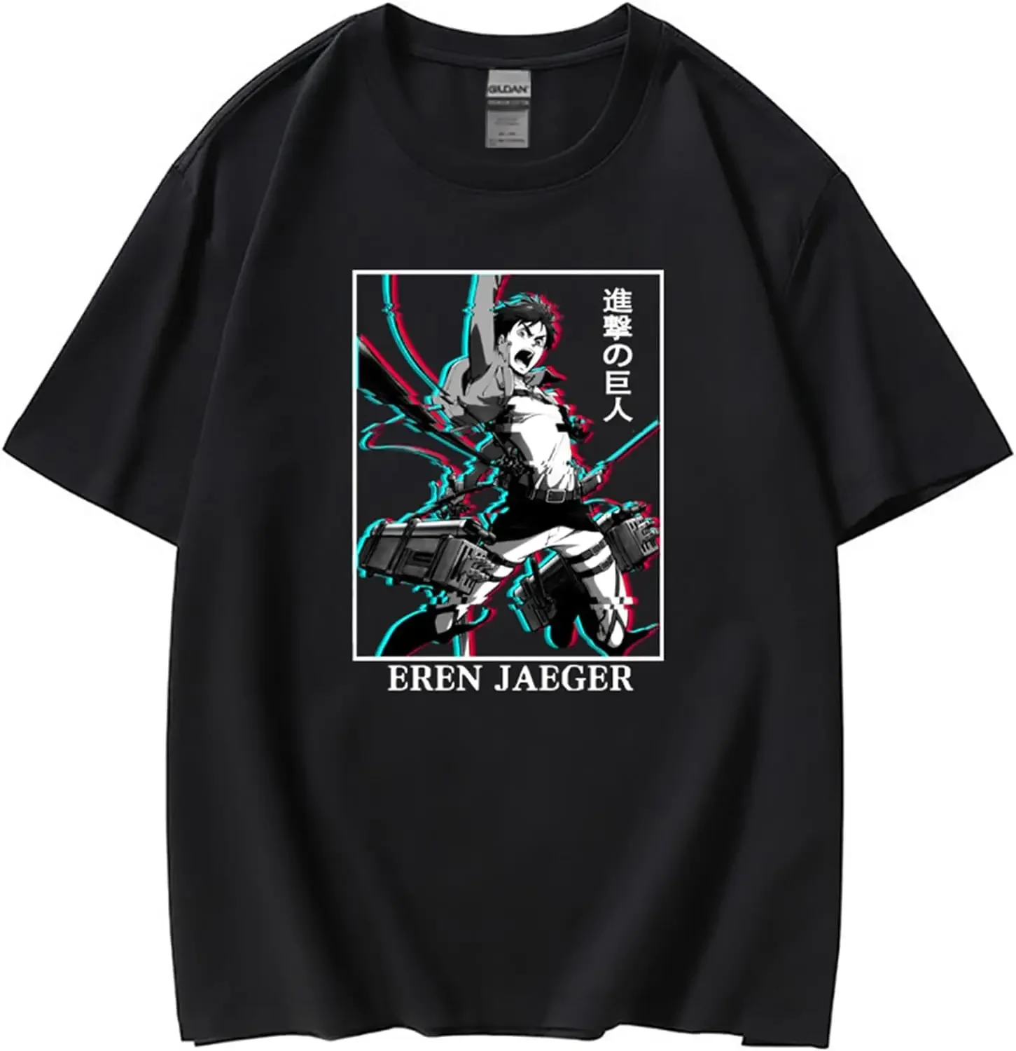 Anime T-Shirt, Japanese Anime Attack on Titan Print Tee Crew Neck Cotton Short Sleeve