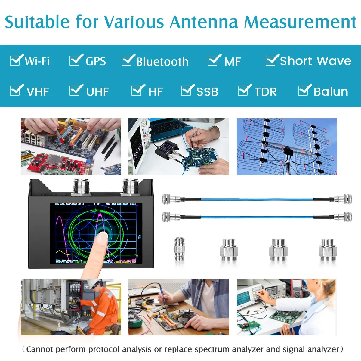 Imagem -03 - Analisador de Rede Vetorial com Caixa Metálica Nanovna Saa2n Antena Vna Polegada Display 50khz 3ghz hf Vhf Uhf Nano 3000mah