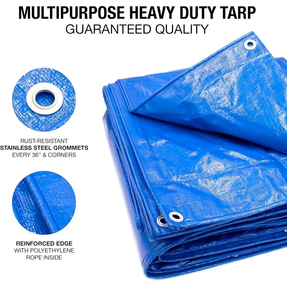 قماش القنب عالي التحمل مقاوم للماء مقاس 30 × 50 - غطاء خارجي سميك 5MIL للتخييم والملاجئ والمزيد