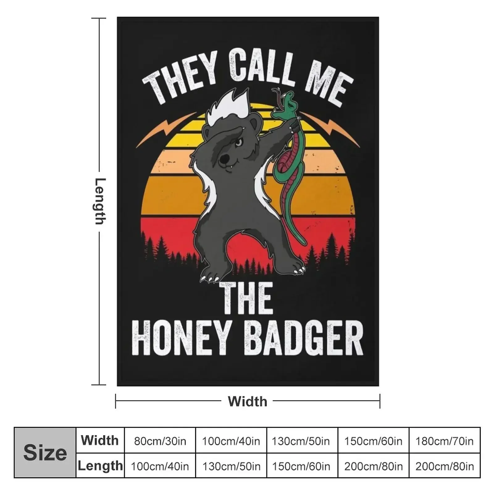 They Call Me Honey Badger graphic Dabbing Animal Lover Retro design Throw Blanket