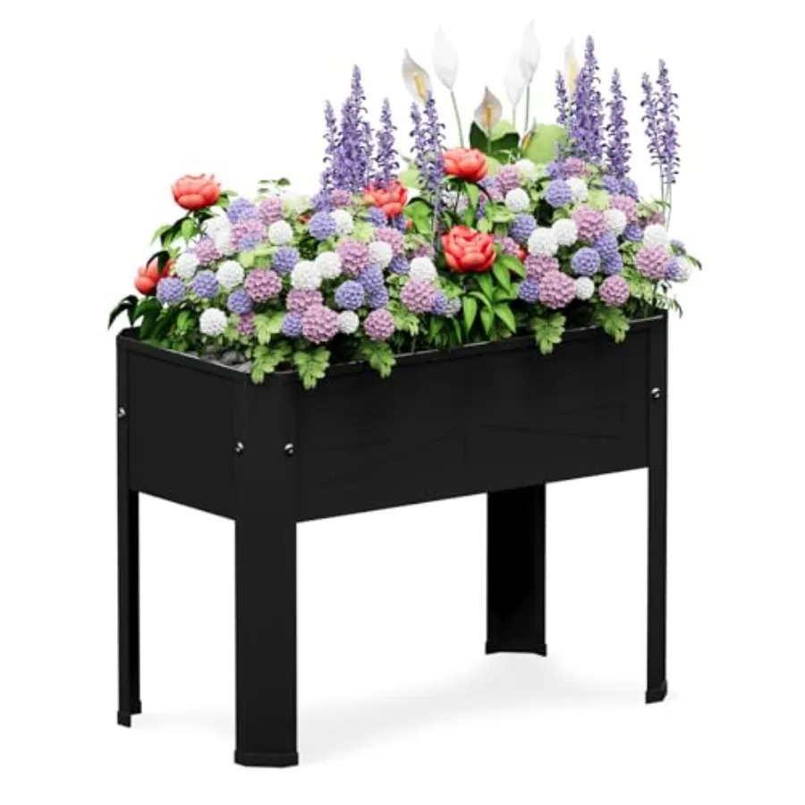 

Приподнятая грядка с отсоединяемыми высокими ножками, металлический контейнер-клумба для выращивания свежих трав, овощей, цветов, суккулентов и многого другого