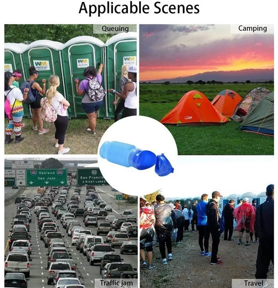 750 ml Erwachsene Urinal Tragbare Schrumpfbare Persönliche Mobile Toilette Töpfchen Frauen Kind Pee Flasche Für Outdoor Auto Reise Verkehr Camping – Detail 8