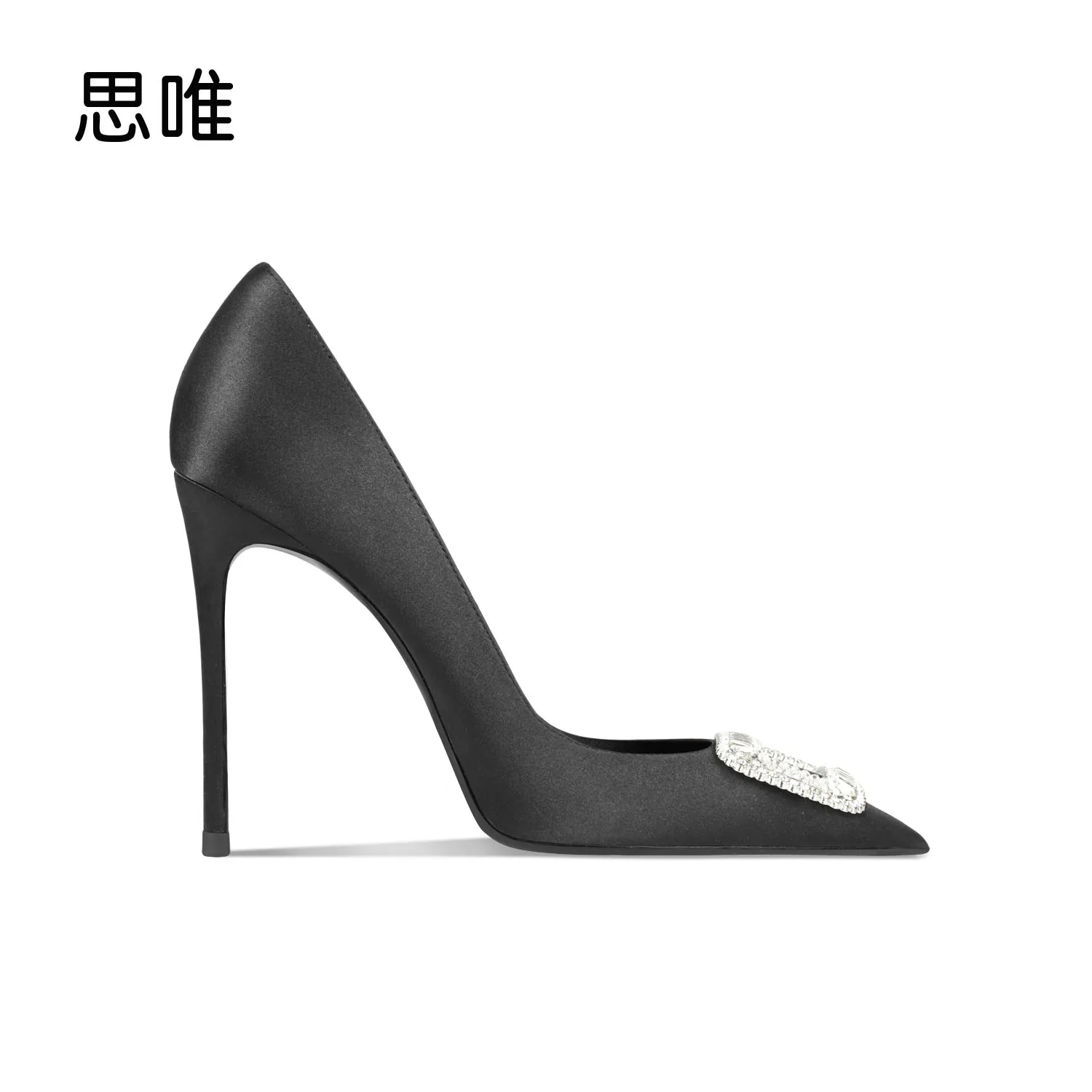 Heels For Women 2024 Luxury High Heels Shoes Women Shoes Rhinestone Pumps Black Pointed Toe Thin Heel Sexy Wedding Party Ladies