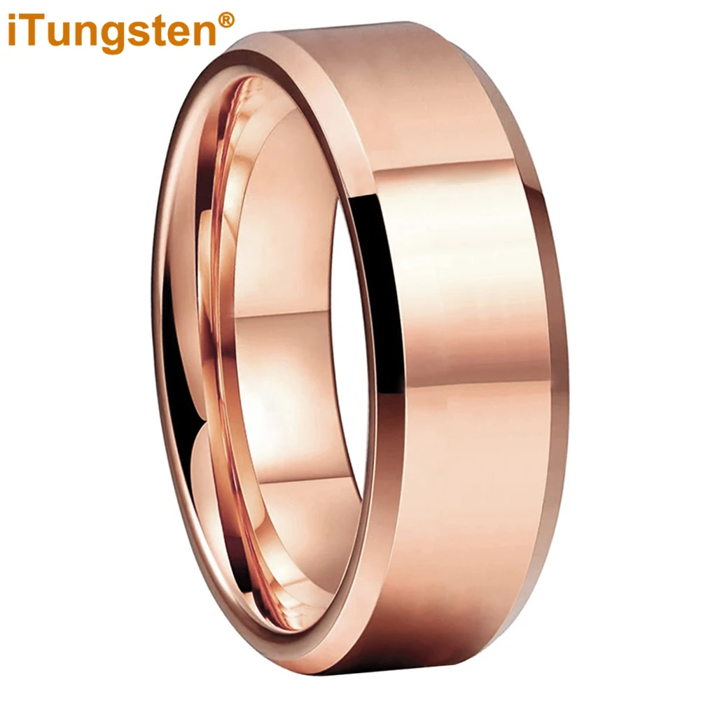 8MM 6MM 4 Colors Wedding Band Men Women Tungsten Carbide Ring With High Polished Beveled Finish Excellent Quality Comfort Fit