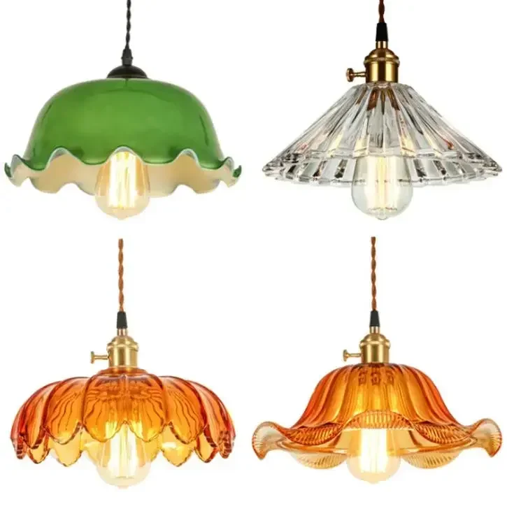 

Vintage Stained Glass Pendant Light Industrial Hanging Lamp for Kitchen Dining Room Cafe Bar Home Lighting Fixtures