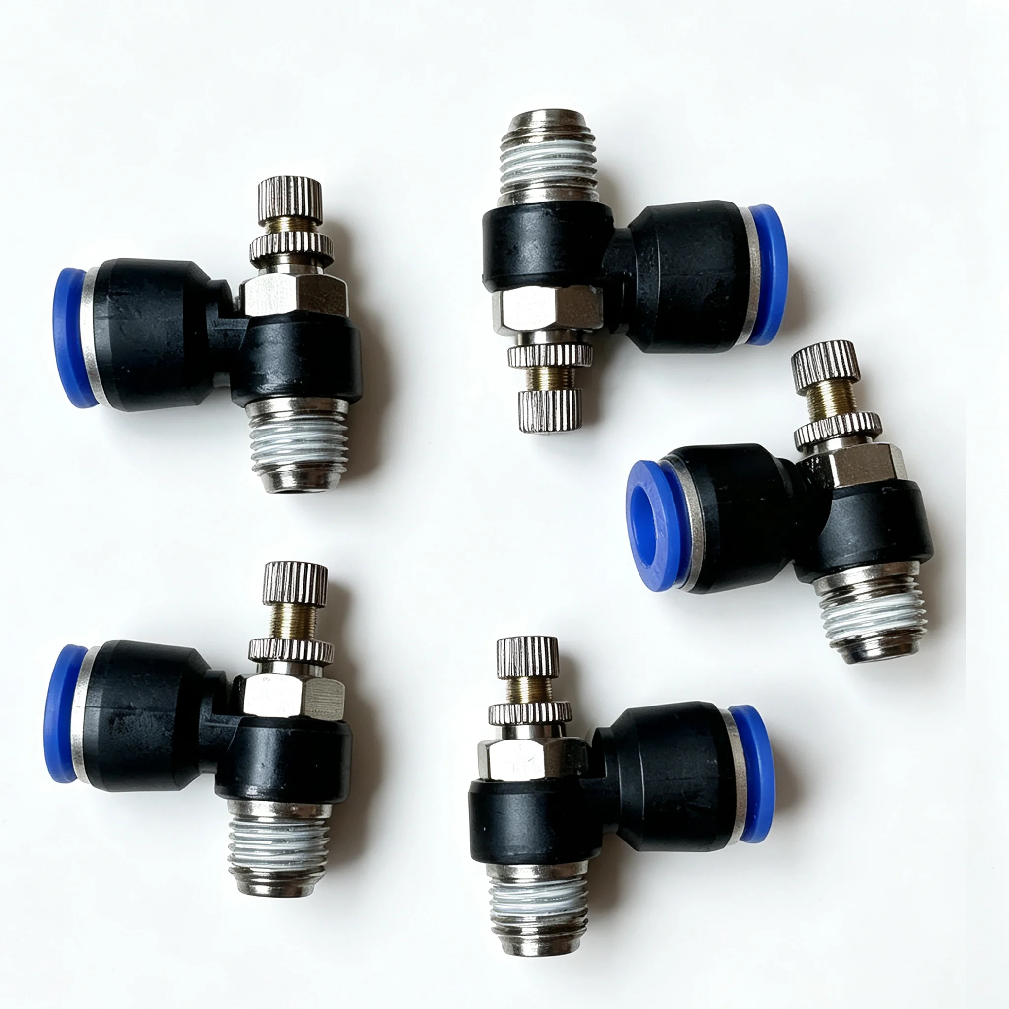 20/50/100PCS Air SL 1/8 1/4 3/8 1/2 Speed Control Adjustable Pneumatic Fitting Throttle Valve Controller 4 6 8 10mm Hose Tube