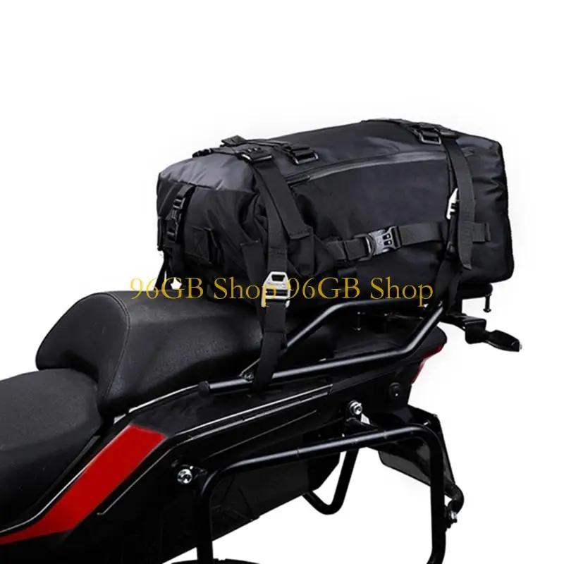 96GB Motorcycle Back Bag Saddle Backpack Rear Package Tail Panniers Handbag