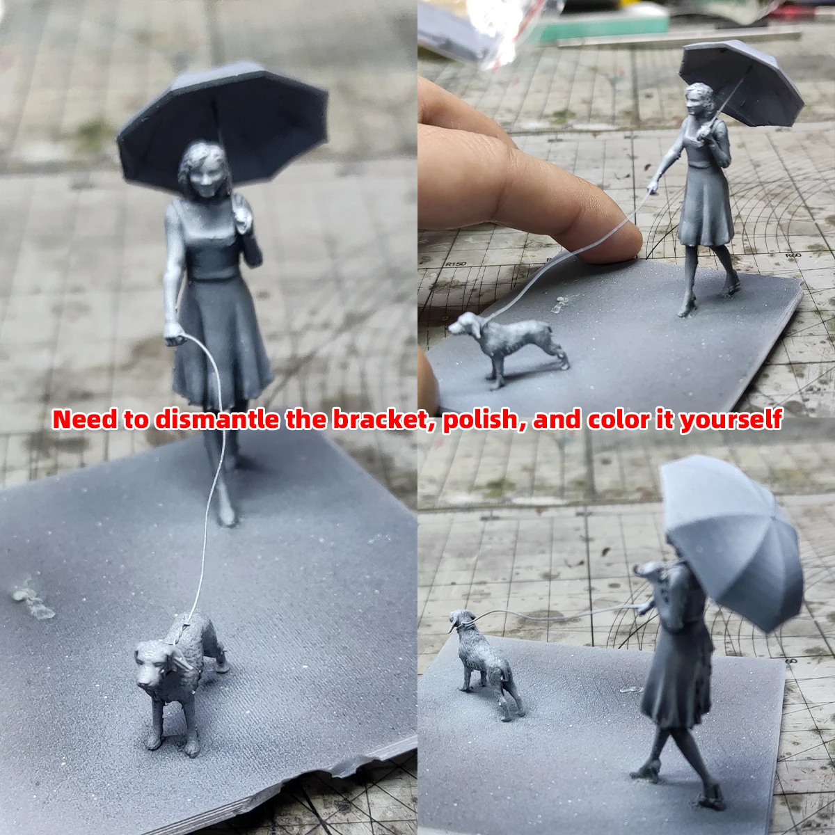 Maßstabsgetreue Miniatur-Modellbausätze Figuren Diorama Moderne Urbane Zivilisten-Frauen Fahrrad-Set 1/35 1/43 1/48 1/64 1/72 1/87 HO – Detail 6