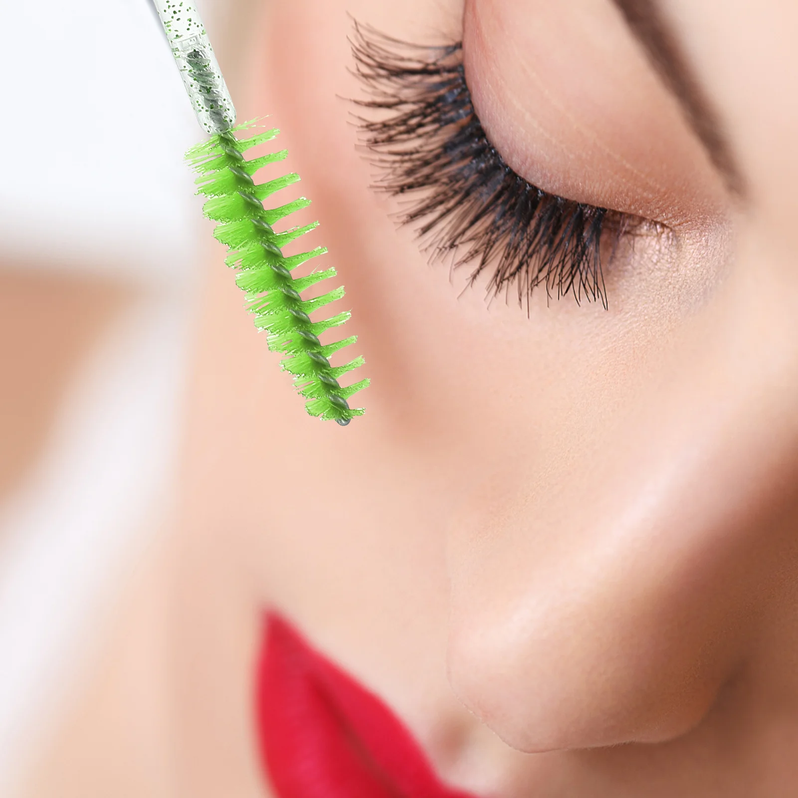 10Pcs Eyelash Comb Brush Set Ergonomic Handle for Mascara Application Eyelash Extensions Brow Makeup Beauty Salon Use