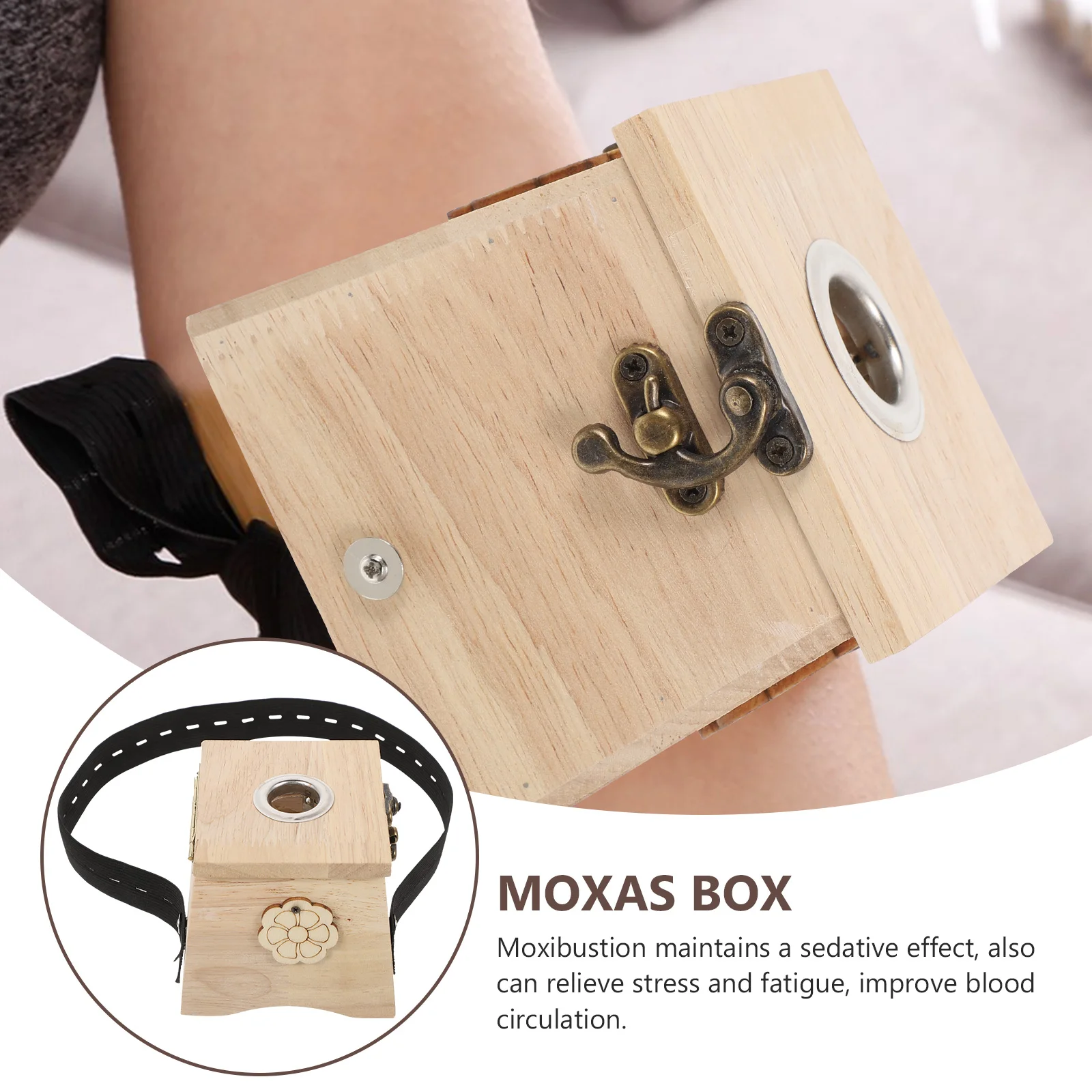 

Portable Moxibustion Therapy Box Moxas Burner Wooden Storage Case Body Massager Tool for Relaxation Stress