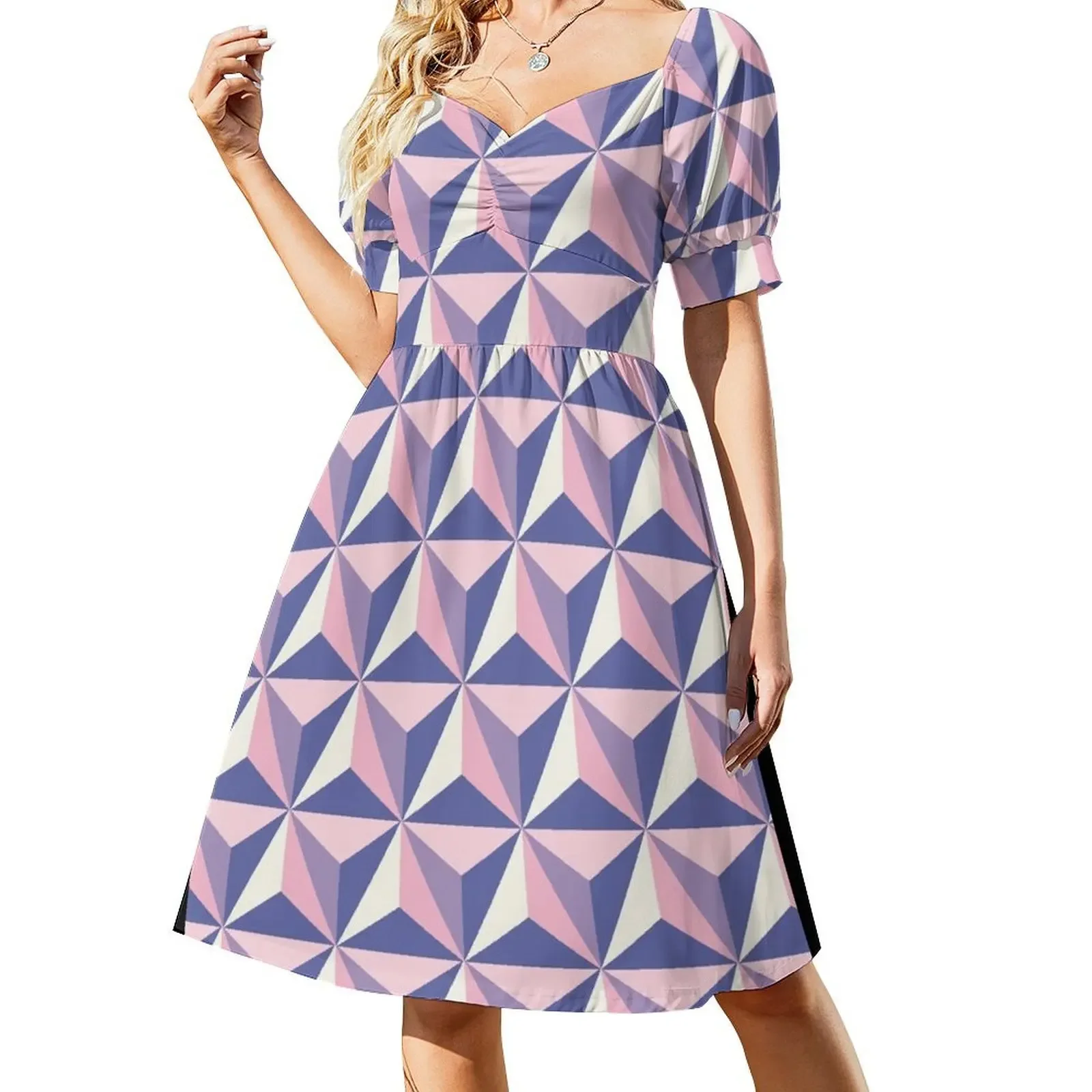 

Sunset Spaceship Earth Short-Sleeved Dress Elegant gowns Womens dresses