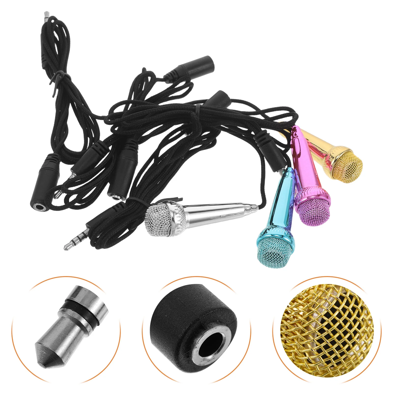 

4pcs Mini Microphone Wired Condenser Mic For Mobile Phone Compact Portable Design For Singing Streaming Recording Gaming