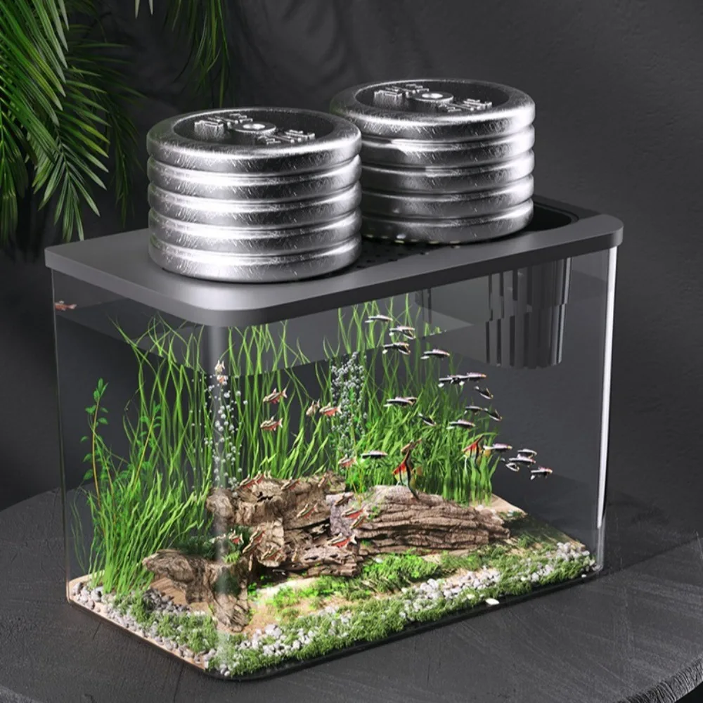 PET+ABS Fish Tank New Transparent with Lid Aquarium Drop Resistant Hydroponic Tank Turtle Tank Home