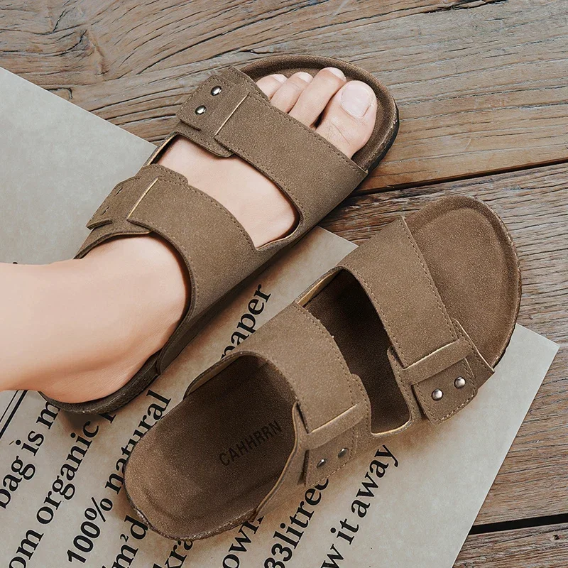 Soft Soled Cork Sandals Slippers Summer Beach Shoes Women Shoes Retro Slippers Fashion Design Men\'s Shoes Flip Flops Slippers