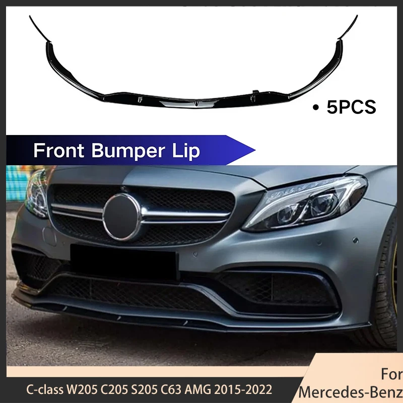 

Front Bumper Lip for Mercedes-Benz C-class W205 C205 S205 C63 AMG 2015-2022 Car Accessories Spoiler Splitter Body Kit Auto Parts