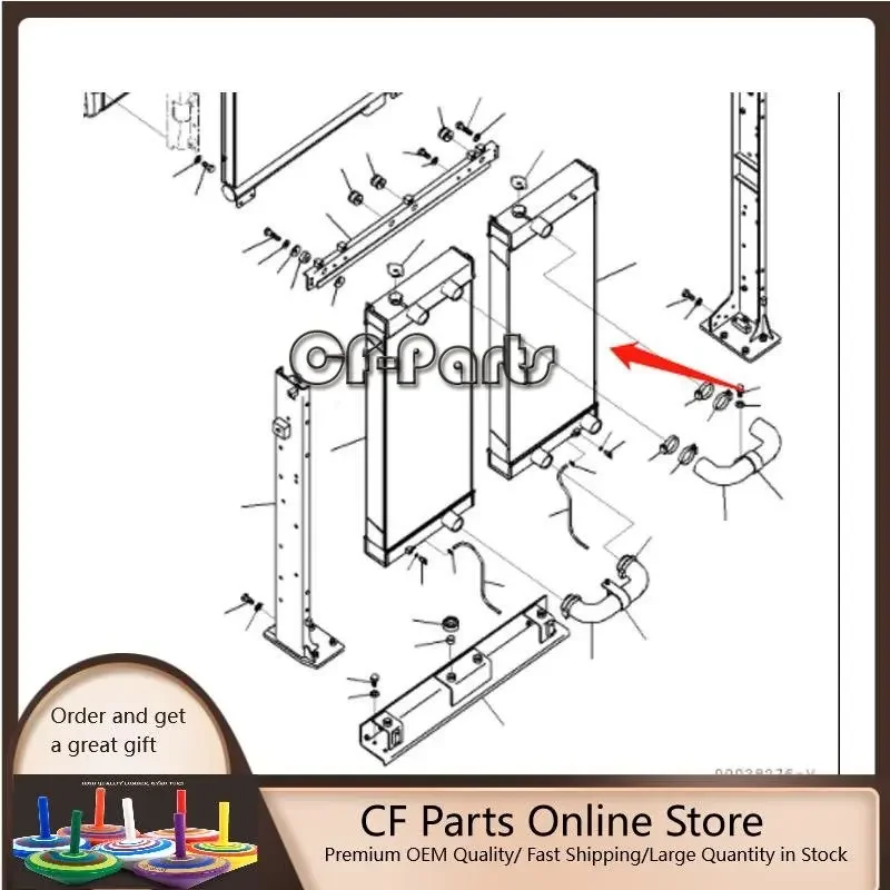 

Water Tank Radiator 21M-03-21120 For Komatsu PC600-8 PC600-8E0 PC650LC-8E0