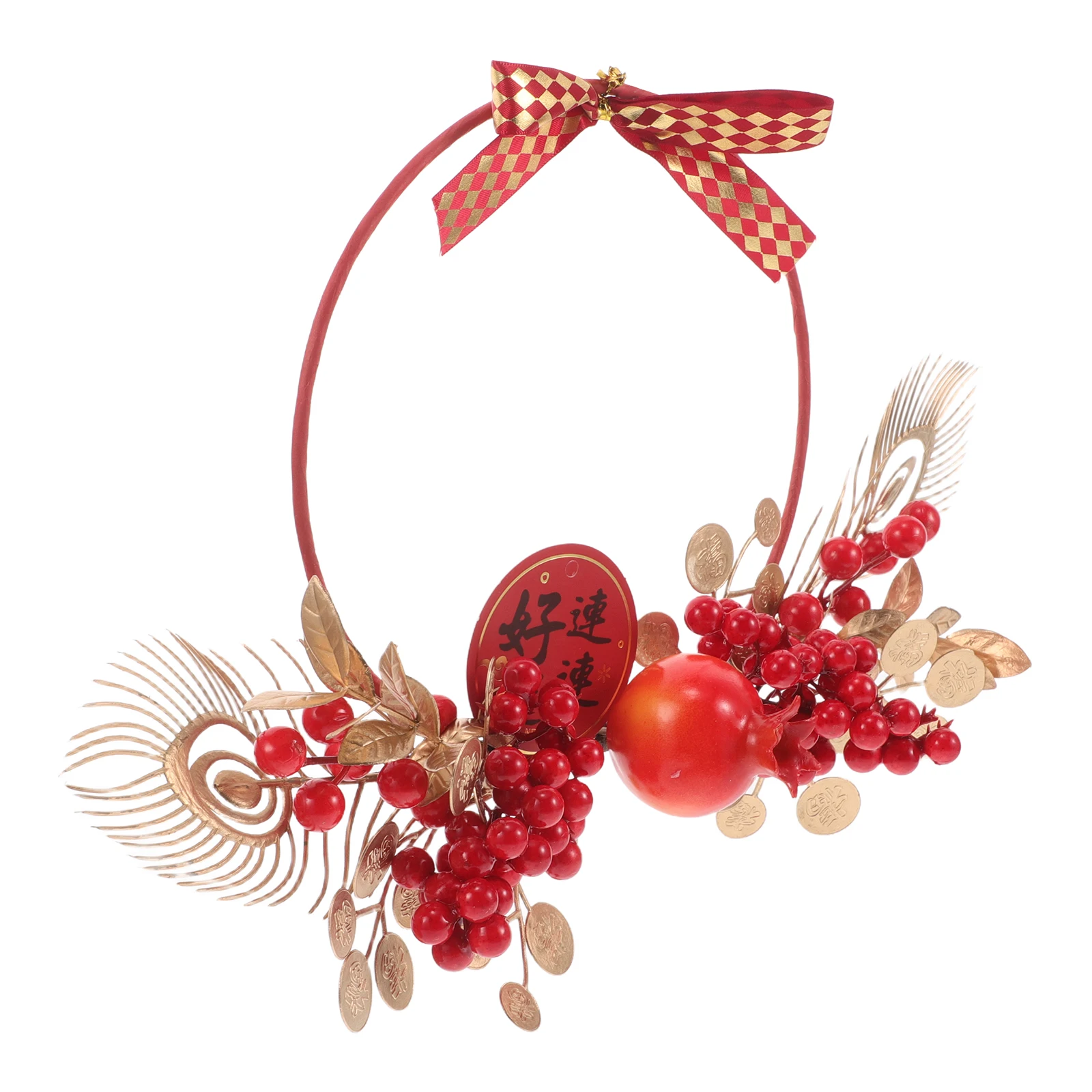 

Simulated Pomegranate Garland Artificial Fruit Wreath Small Christmas Decorations Polyester Ornaments Festive Home Decor
