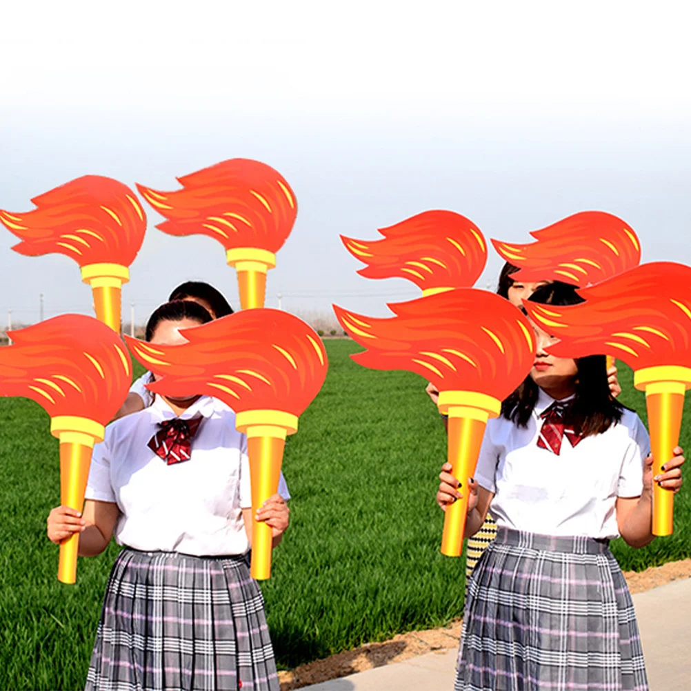 

2Pcs Realistic Torch Prop Selected Paperboard Felt Material Lightweight Portable Birthday Sports Performance Decoration