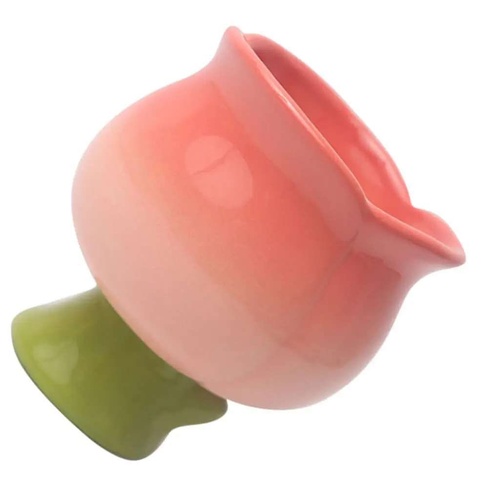 Tazón de Cerámica para Helado con Forma de Tulipán, Elegante Tazón de Postre con Tallo Floral, Diseño Elegante de Base Alta para Gelato, Yogur, Sorbete, Creativo