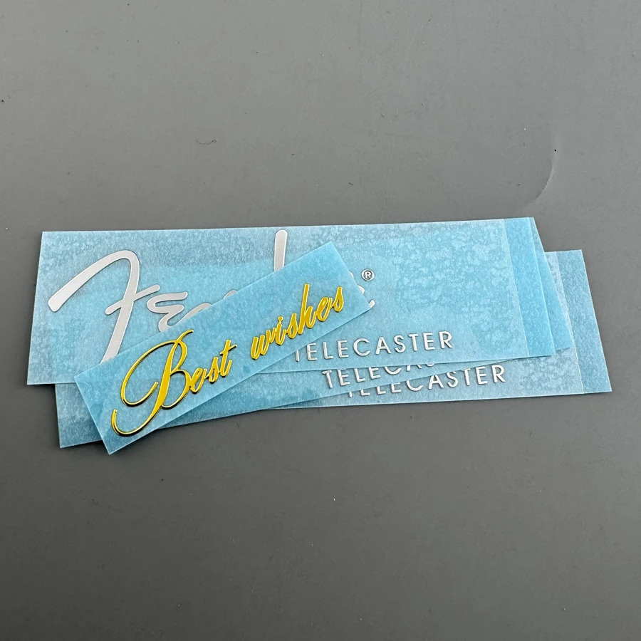 3 Pieces Dry Rub-on Silver Metal Guitar Logo Decal Sticker For TL Guitar Well Silver or Gold - view 5