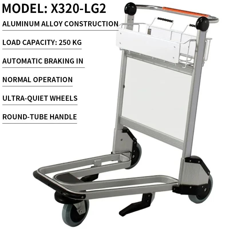 Airport Luggage Carts, Manual Brakes, Hotel Shuttle and Luggage Transport Carts, Flatbed Carts for Train Station Car(Customized)